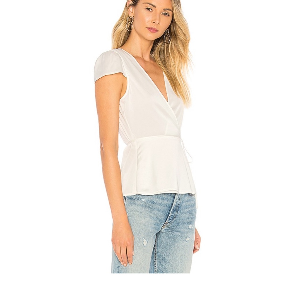 NWT Revolve By The Way Satin Wrap Top - Picture 3 of 11